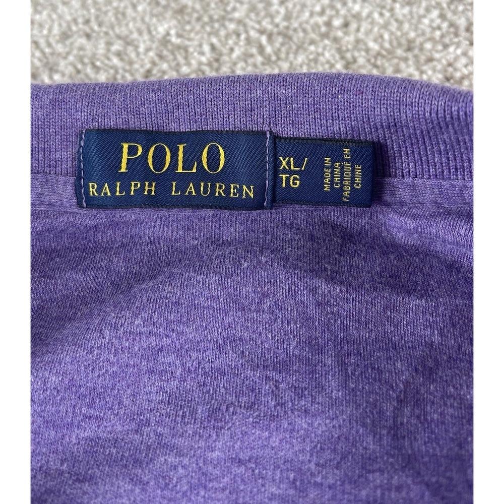 Polo Ralph Lauren Solid Purple Soft Cotton Polo Shirt Red Pony Mens XL Preppy - Picture 2 of 8